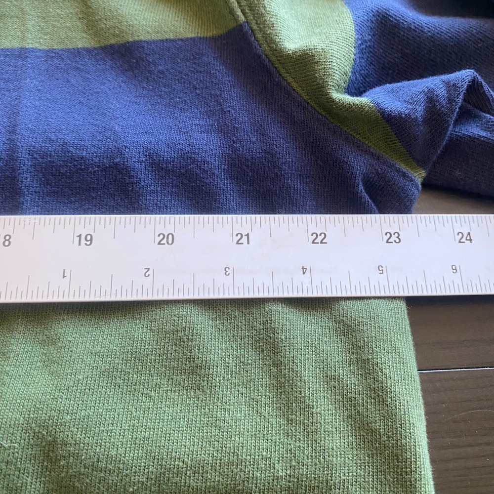 Vineyard Vines Polo Mens Large Striped Rugby Shirt Pine Green Navy Blue Preppy - Picture 6 of 7